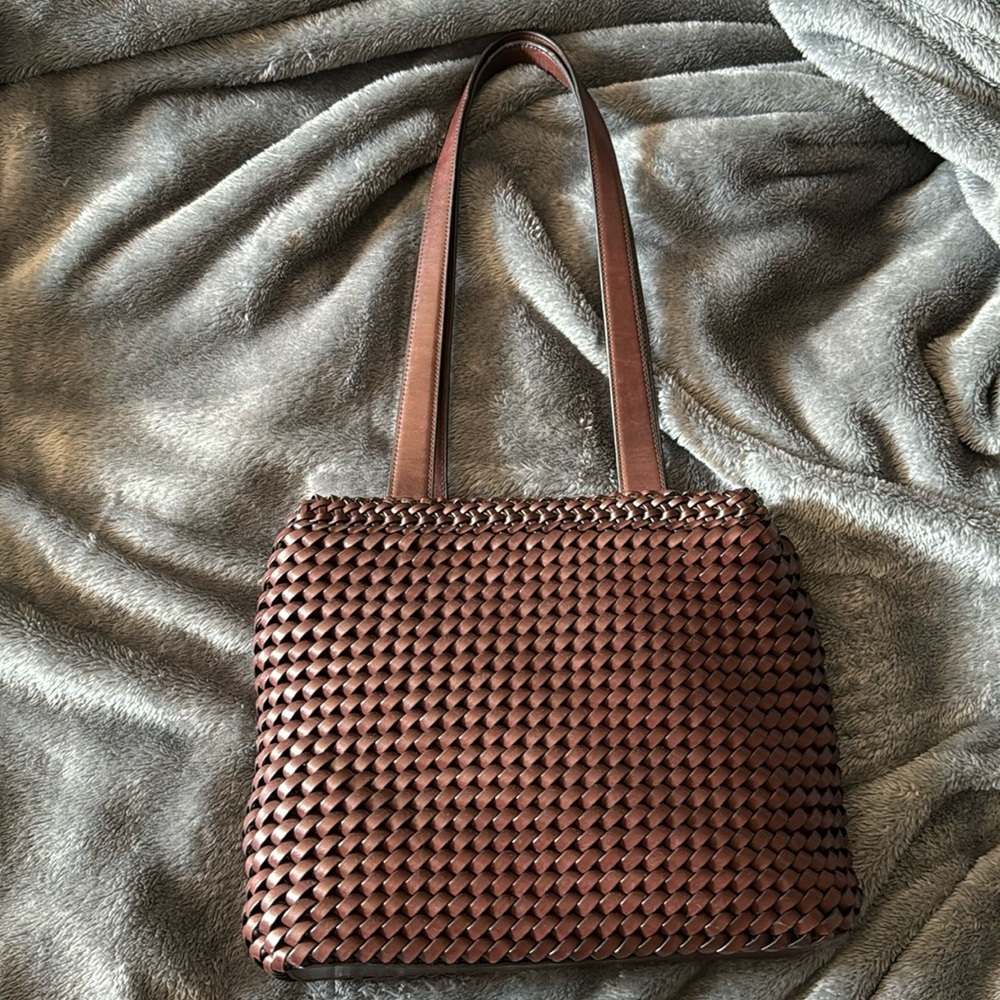 Nine west Genuine Leather woven handbag